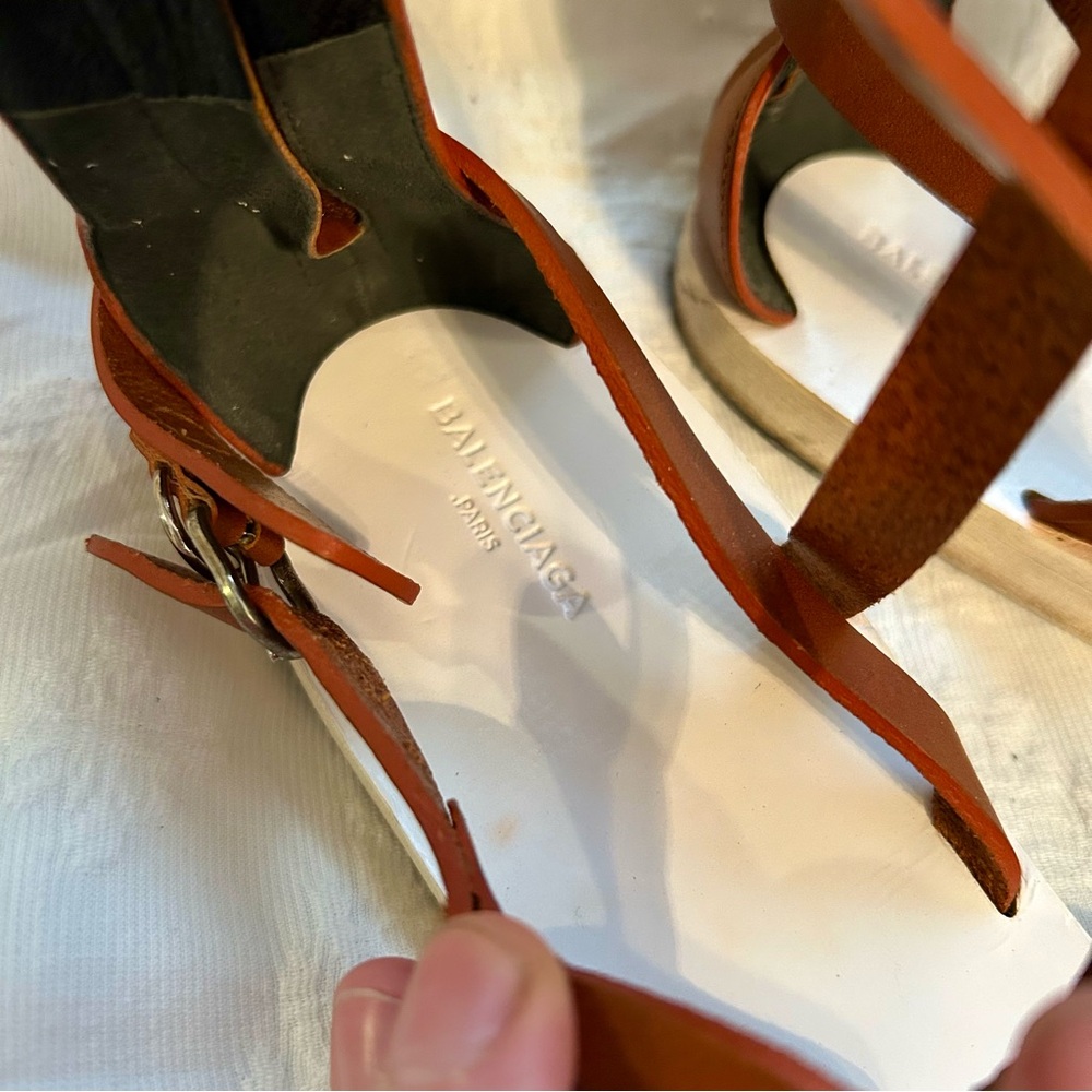 Balenciaga Brown Leather Gladiator Knee-High Sandals - Picture 4 of 8